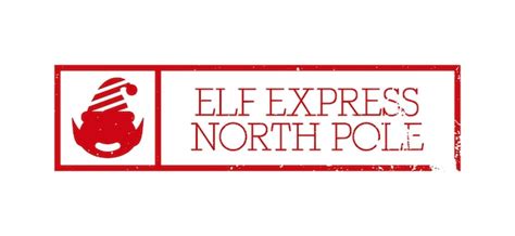 Elf express polo norte diseño de sello horizontal para cartas o