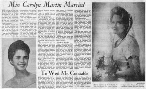 Carolyn Lee Martin And James Nicholas Corrigan Wedding 25 July 1964