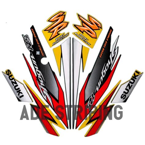 Stiker Striping Lis Body Motor Suzuki Shogun Sp Hitam Kuning