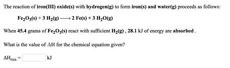 Answered The Reaction Of Iron III Oxide S With Bartleby