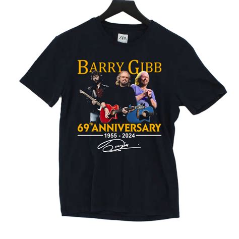 Barry Gibb 69th Anniversary 1955 2024 Signature T Shirt Shibtee Clothing