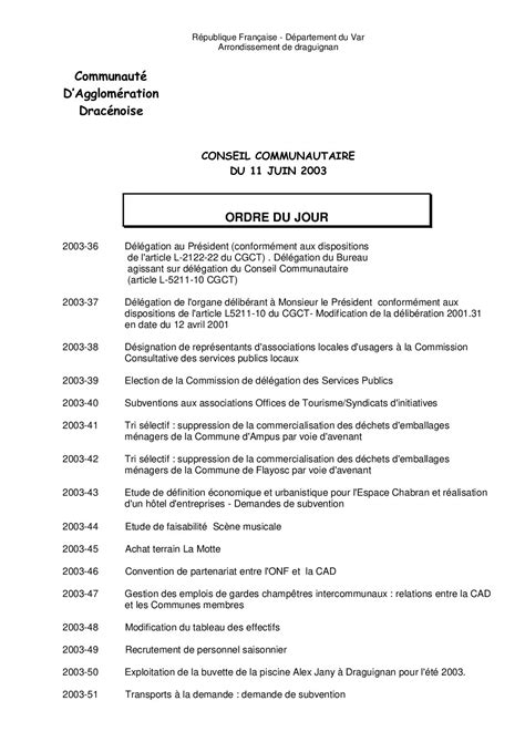 Calaméo Conseil D agglomeration Du 11 Juin 2003