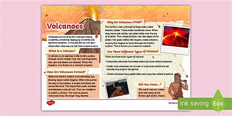 Volcano Fact File KS2 Geography Teacher Made Twinkl