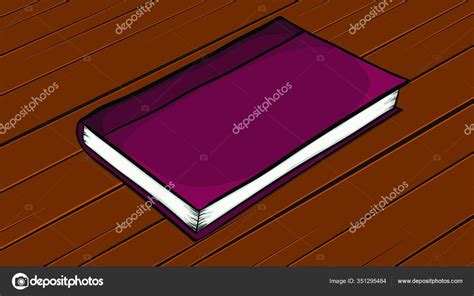 Libro Cerrado Dibujos Animados Acostado Escritorio Madera Vector De