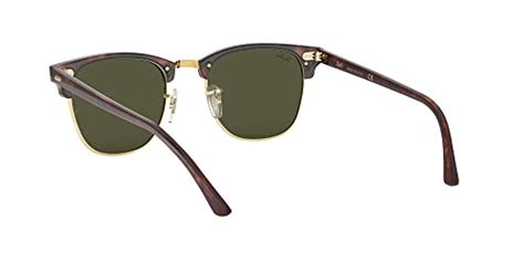 Ray Ban Rb3016 Clubmaster Square Sunglasses Mock Tortoise On Gold G 15 Green 51 Mm Pricepulse