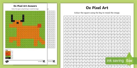 Free Ox Pixel Art Template L Insegnante Ha Fatto