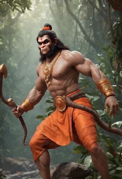 Lord Hanuman A Years Old Man Who Has A Face Of A Monkey Has A Long