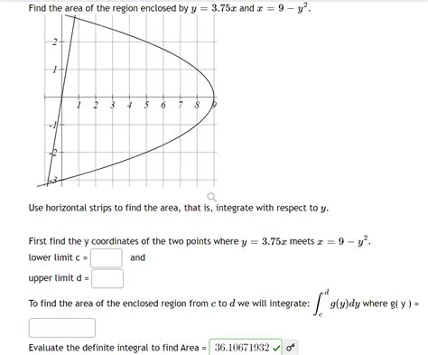 Solved Find The Area Of The Region Enclosed By Y 3 75x And Chegg