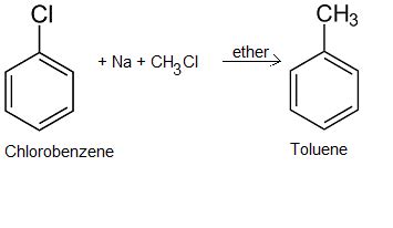 convert chlorobenzene to toluene - Chemistry - - 8472113 | Meritnation.com