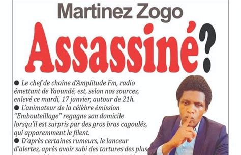 Cameroun Affaire Martinez Zogo Maurice Kamto Demande La Lumi Re Au