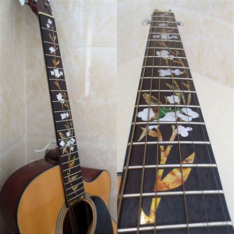 Guitar fretboard inlay stickers Yellow bird inlay stickers Guitar Accessories Imitation ...