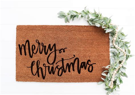 Merry Christmas Doormat Cute Welcome Mat Christmas Home | Etsy