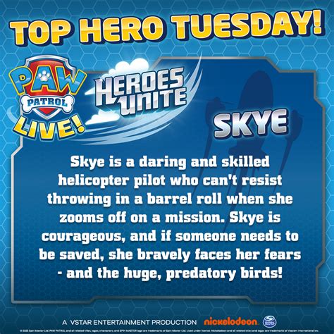 Paw Patrol Live On Twitter Top Hero Tuesday Skye Is Excited To