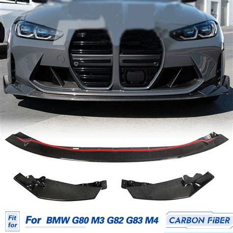 Car Front Lip Bumper Spoiler Carbon Fiber For BMW 3 4 Series G80 M3 G82