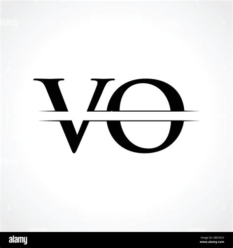 Vektor Vorlage für Creative Letter VO Logo Mit schwarzer Farbe VO Logo