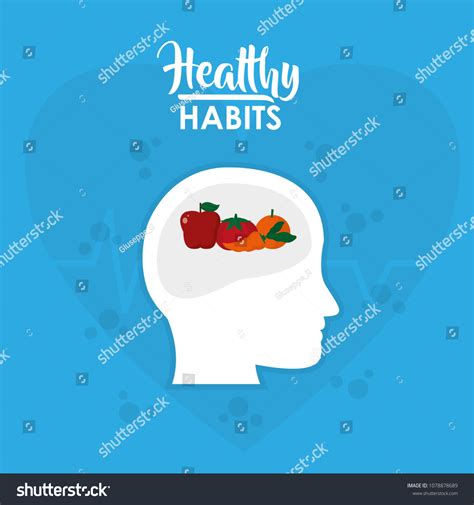 Healthy Habits Lifestyle Concept Stock Vector Royalty Free 1078878689