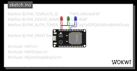 Wokwi Blynk LED RGB Ino Wokwi ESP32 STM32 Arduino Simulator