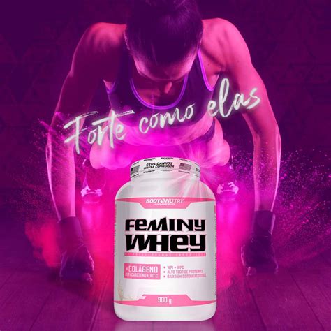 Feminy Whey Protein Isolado Concentrado Feminino 900g Body Nutry