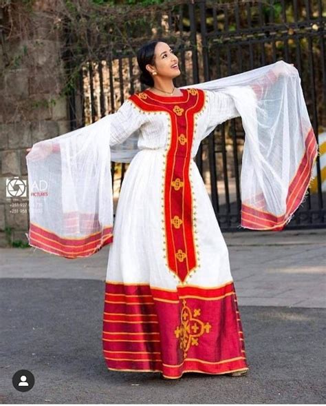 Red Traditional Dress Ethiopian Traditional Dresseritrean Dress