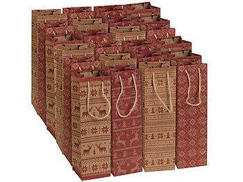 Infactory Wein Geschenktaschen Er Set Weihnachtliche Kraftpapier