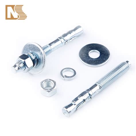 Exterior Wall Fastening Blue And White Zinc Plated Steel Wedge Anchor Bolts Galvanized Bolt