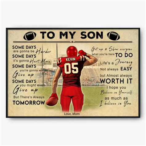 Custom Personalized Football Poster Canvas With Custom Name Number