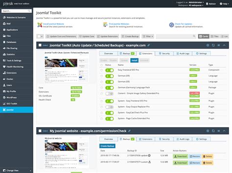 Joomla Toolkit Extension Plesk