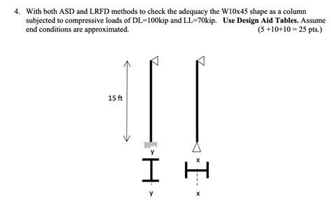 Solved 4 With Both ASD And LRFD Methods To Check The Chegg