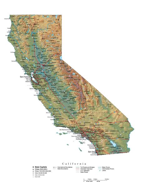 Detailed Map Of California Usa