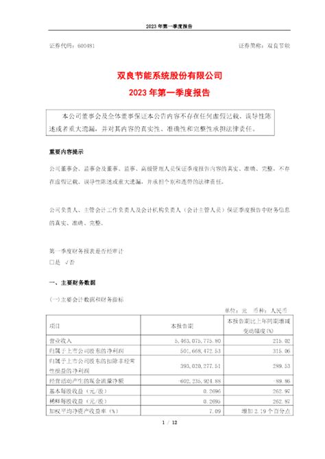 双良节能：双良节能系统股份有限公司2023年第一季度报告