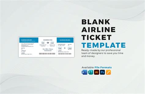 Airline Ticket Templates In Word Free Plane Ticket Template Printable ...