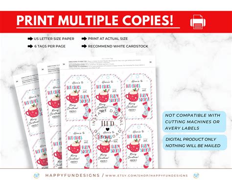 Hot Chocs And Fuzzy Socks Gift Tag Printable Christmas Socks Etsy