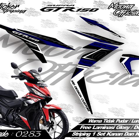 0283 Striping List Variasi Supra GTR Simple Terbaru Sticker Striping