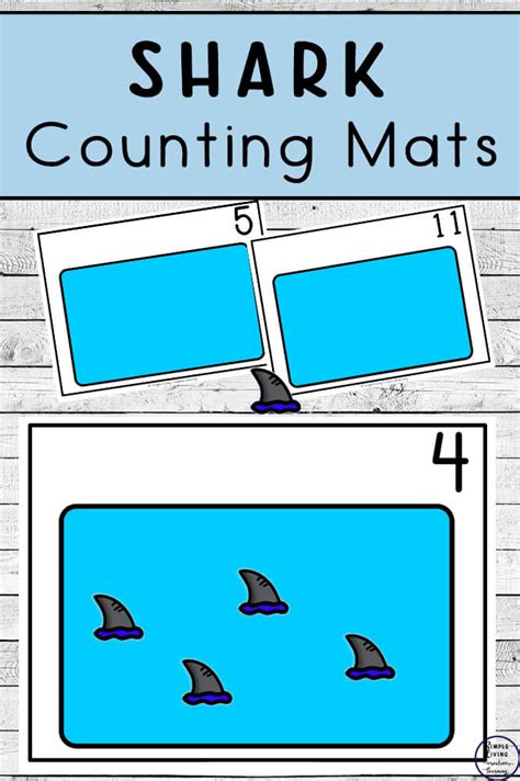 Shark Counting Mats Simple Living Creative Learning