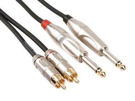 CABLE AUDIO PROFESIONAL 2 X RCA MACHO A 2 X JACK MONO 6 35mm 5m DJMania