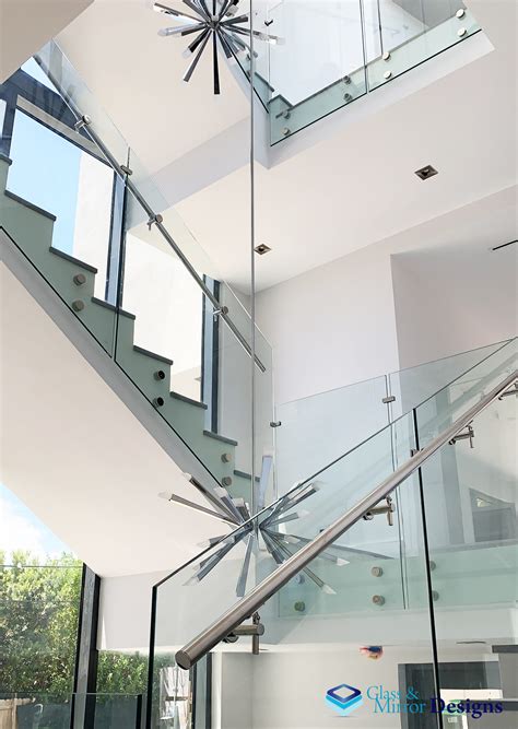 Glass Railing With Standoff System Handrail On The Side Laminated