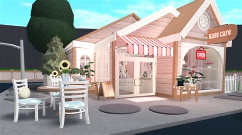 Bloxburg Pink Cafe Speedbuild Part In My Town Series Youtube