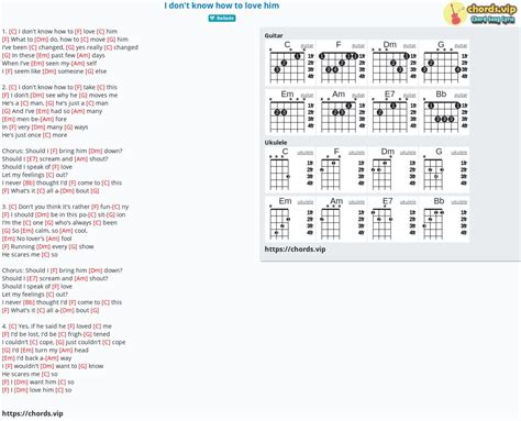 Chord: I don't know how to love him - tab, song lyric, sheet, guitar ...