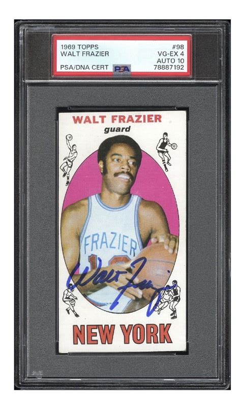 Walt Frazier Autographed Signed Topps Rc Psa Dna Auto Gem