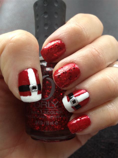 Santa Suit Nail Art Christmas Nails Nails Xmas Nails