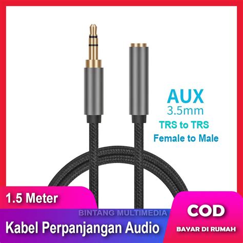 Jual Kabel Perpanjangan Aux Audio Braided Sambungan Male To Female