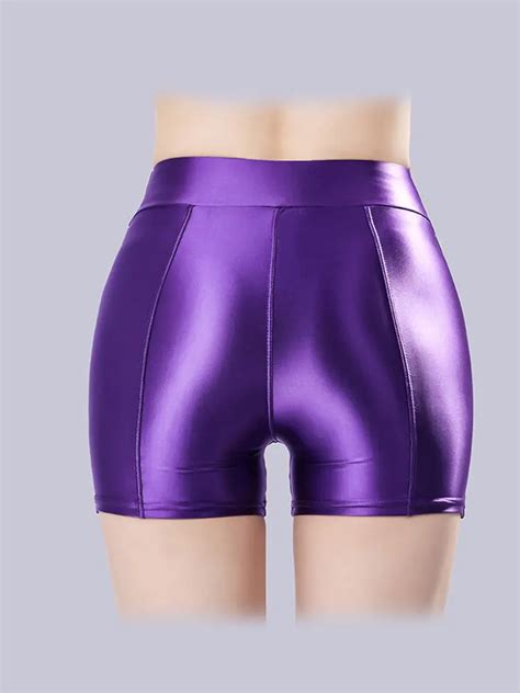 Sexy Women Smooth Shiny Satin Shorts Show Hip Wetlook Summer Shorts