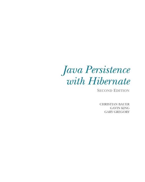 Java Persistence With Hibernate Nd Edition