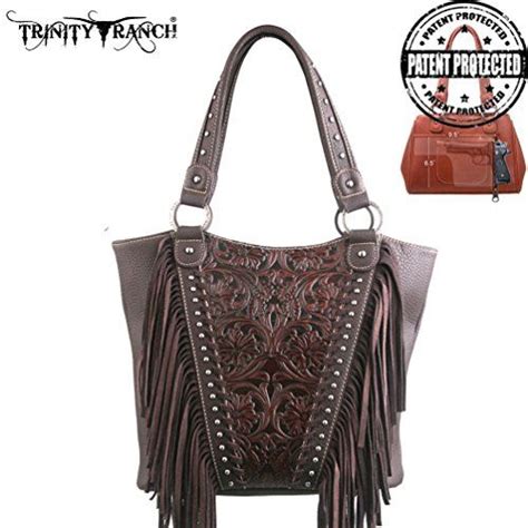 Montana West TR12G 8237 Trinity Ranch Tooled Design Handbag