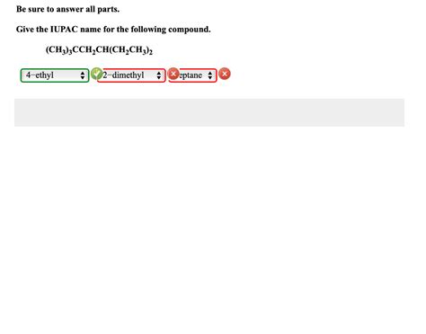 Solved Be Sure To Answer All Parts Give The Iupac Name For Chegg