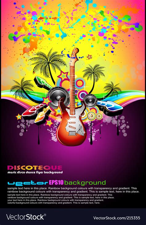 Tropical Music Event Disco Flyer Royalty Free Vector Image