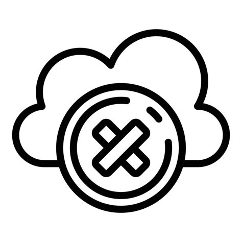 Rejected Data Cloud Icon Outline Style Vector Art At Vecteezy