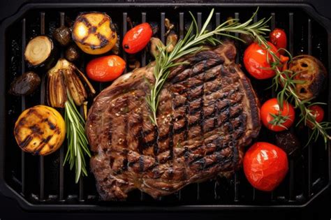 Premium Ai Image Grilled Meat Steak With Vegetables