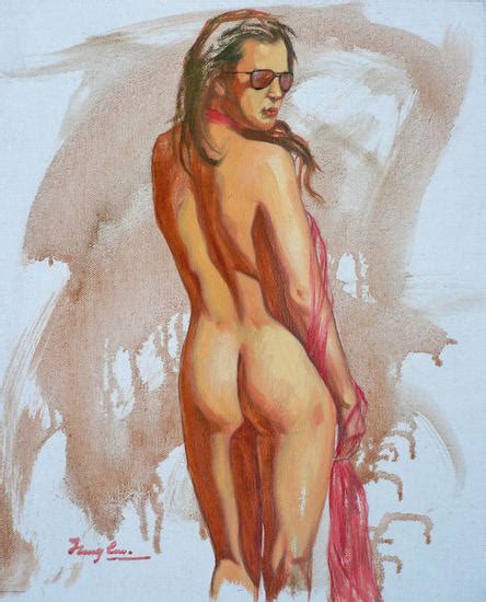 OIL PAINTING NAKED GIRL Sunglass Hongtao Huang Artelista