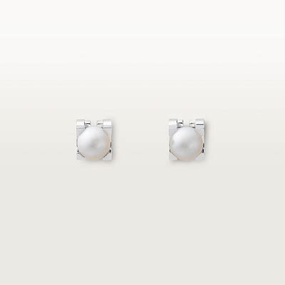 CRB8041800 - C de Cartier earrings - White gold, pearl - Cartier